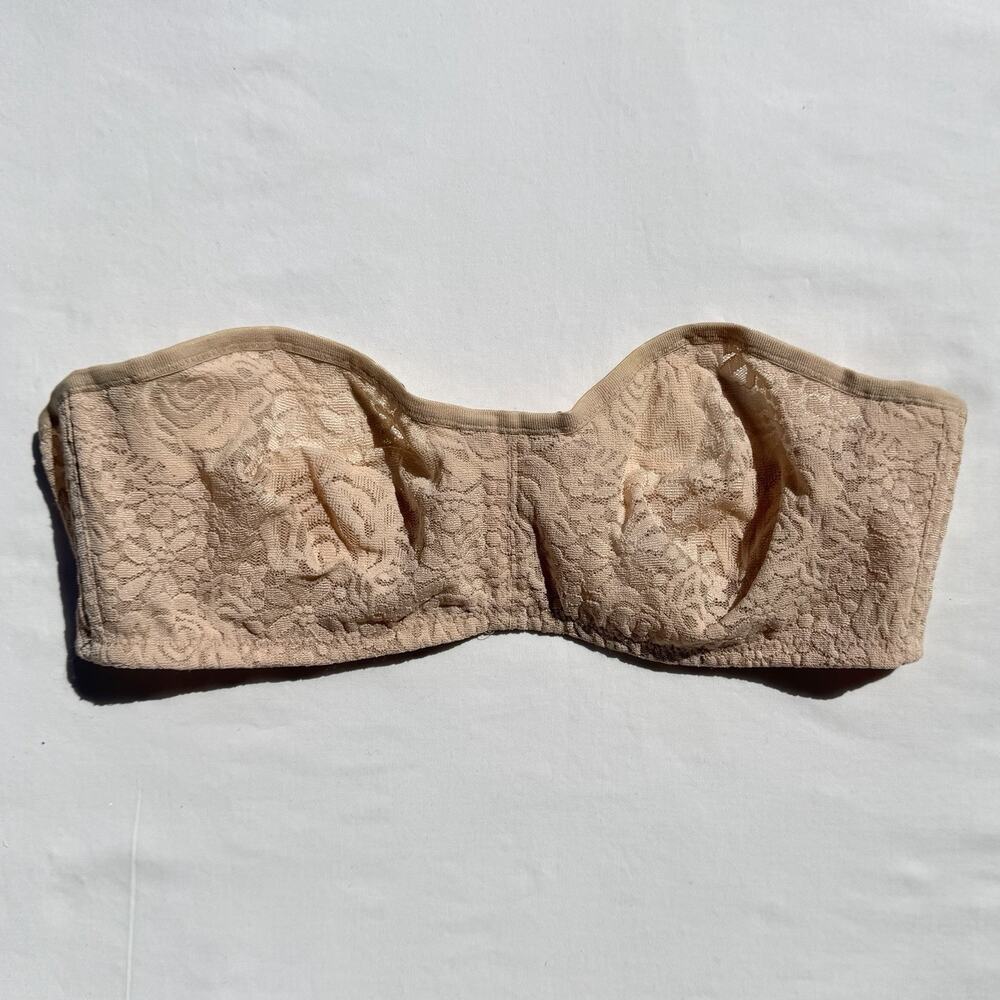 Wacoal Halo Lace Strapless Bra 34B Beige 854205 Underwire